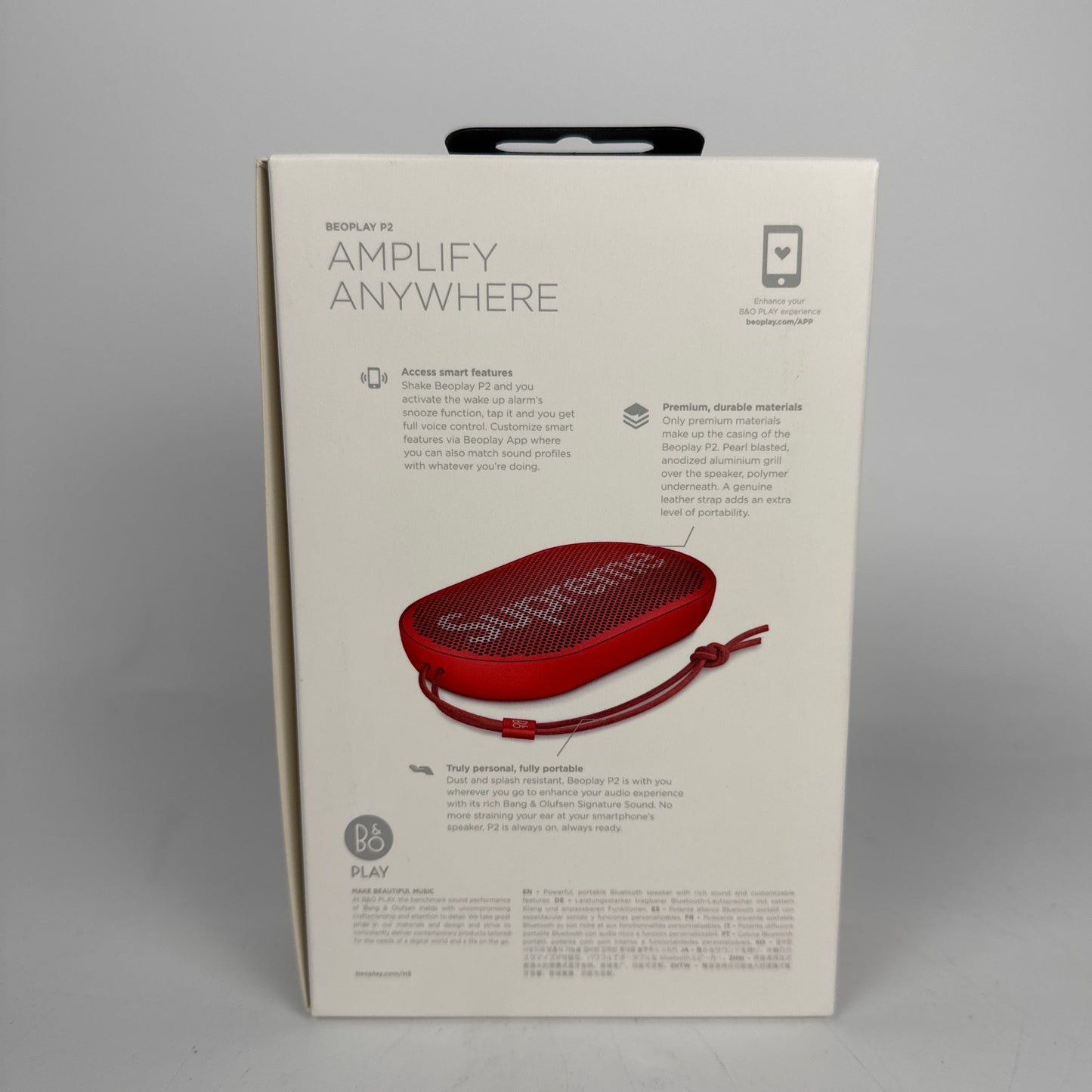 New Bang & Olufsen Beoplay P2 Bluetooth Speaker Red 1140124