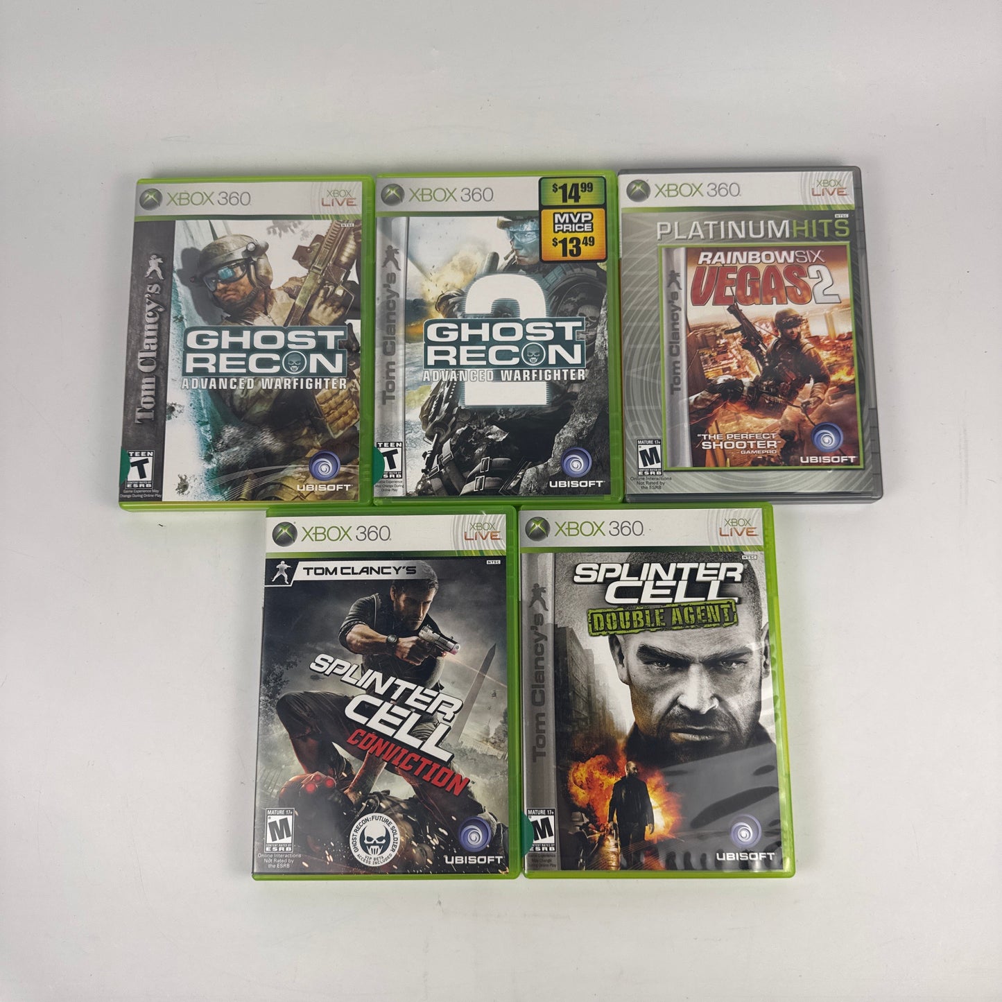 Lot of 5 Microsoft Xbox 360 Games Tom Clancy Games Bundle