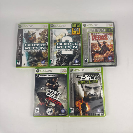 Lot of 5 Microsoft Xbox 360 Games Tom Clancy Games Bundle