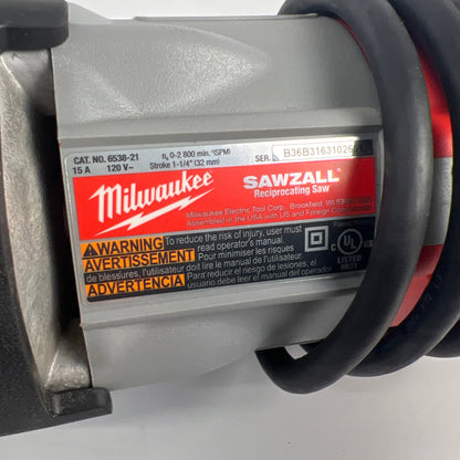 Milwaukee 6538-21 120 Sawzall Reciprocating Saw