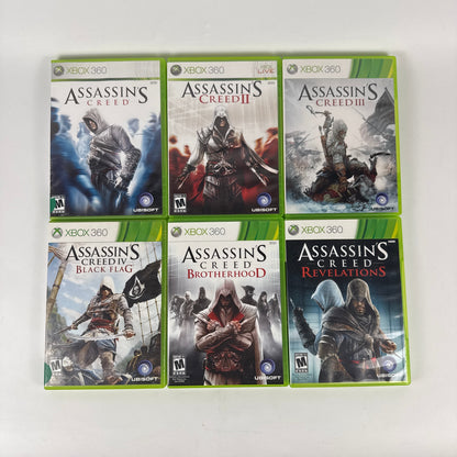 Lot of 6 Microsoft Xbox 360 Games Assassins Creed Franchise Bundle