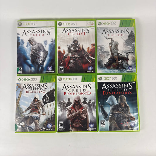 Lot of 6 Microsoft Xbox 360 Games Assassins Creed Franchise Bundle