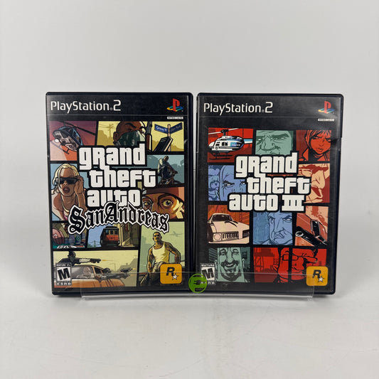 Lot of 2 Sony PlayStation 2 PS2 Games GTA San Andreas and GTA III Bundle