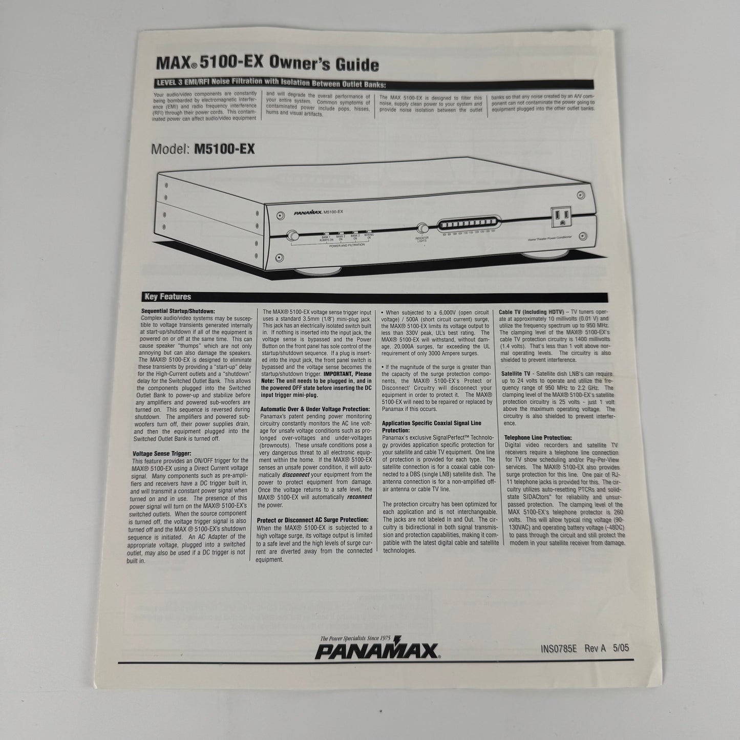 Panamax M5100-EX Voltage Meter 15A 10 Channel Power Conditioner